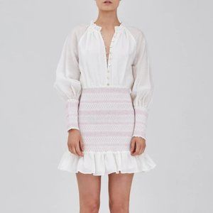 MYSTIFY LONG SLEEVE MINI DRESS in Porcelain by Keepsake